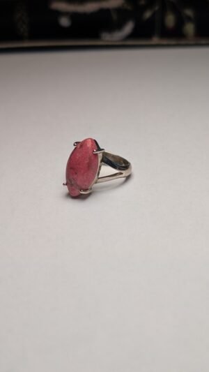 Vintage Sterling Silver Natural Rhodonite Ring | Size O | 925 TGGC