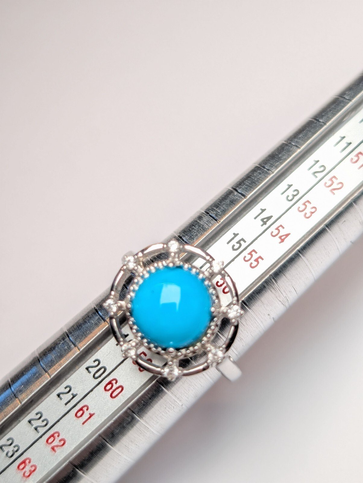Vintage Sterling Silver Blue Turquoise Ring | Size Q | 925 Silver - Image 11