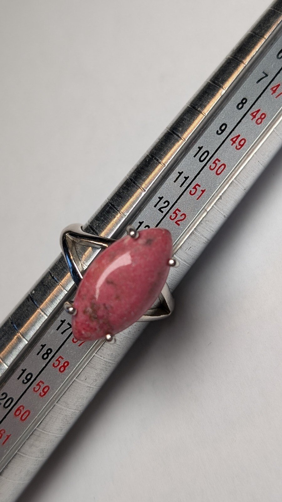 Vintage Sterling Silver Natural Rhodonite Ring | Size O | 925 TGGC - Image 7