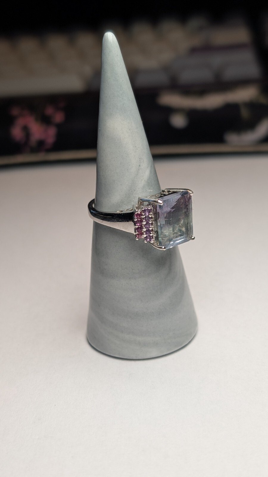Vintage Sterling Silver Purple/Blue Fluorite Ring | Size Q | 925 Gemporia - Image 2