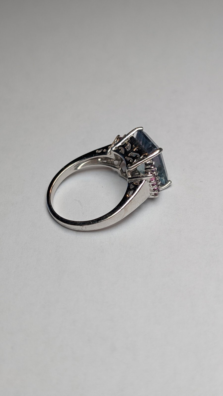 Vintage Sterling Silver Purple/Blue Fluorite Ring | Size Q | 925 Gemporia - Image 3