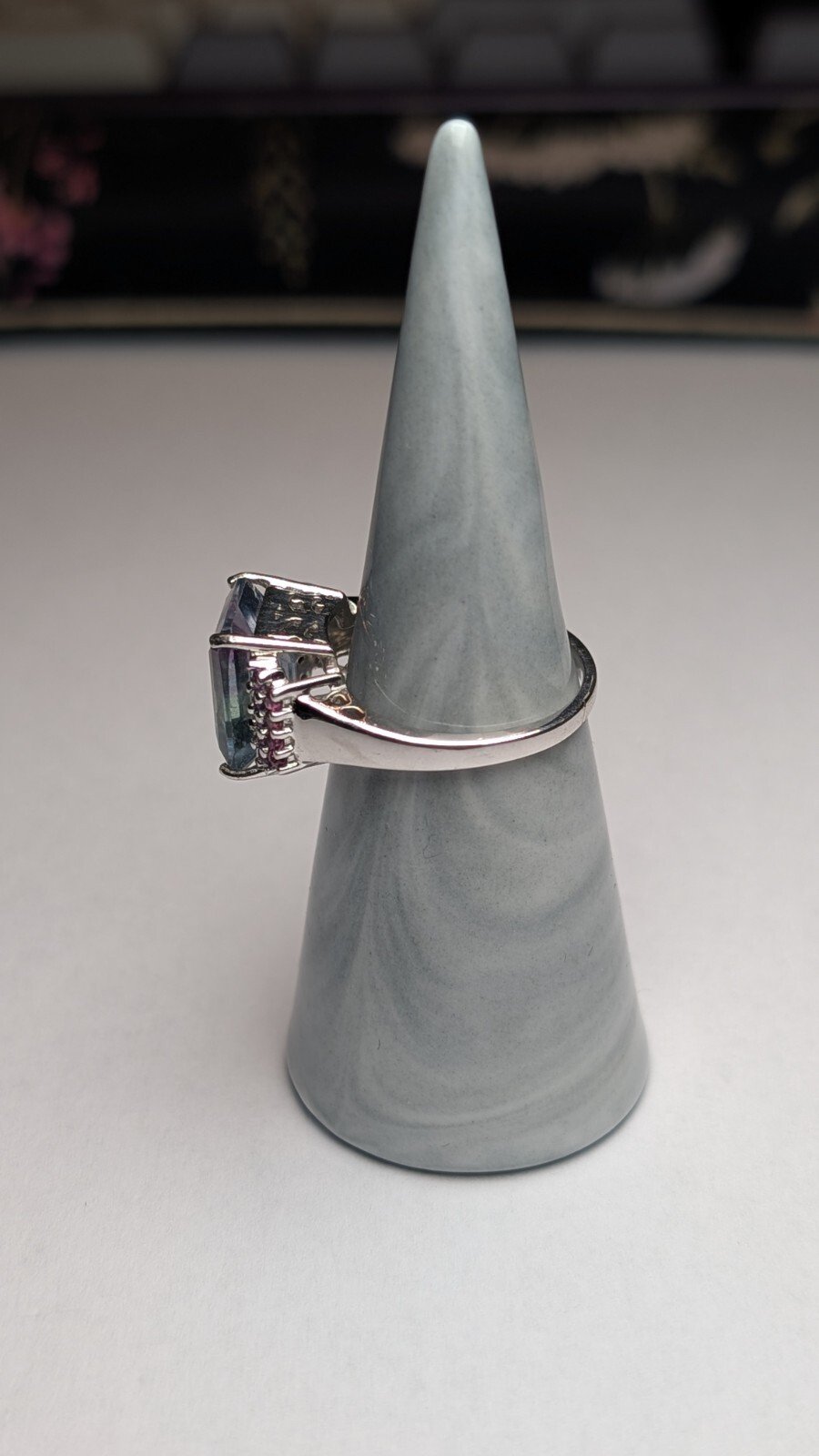 Vintage Sterling Silver Purple/Blue Fluorite Ring | Size Q | 925 Gemporia - Image 6
