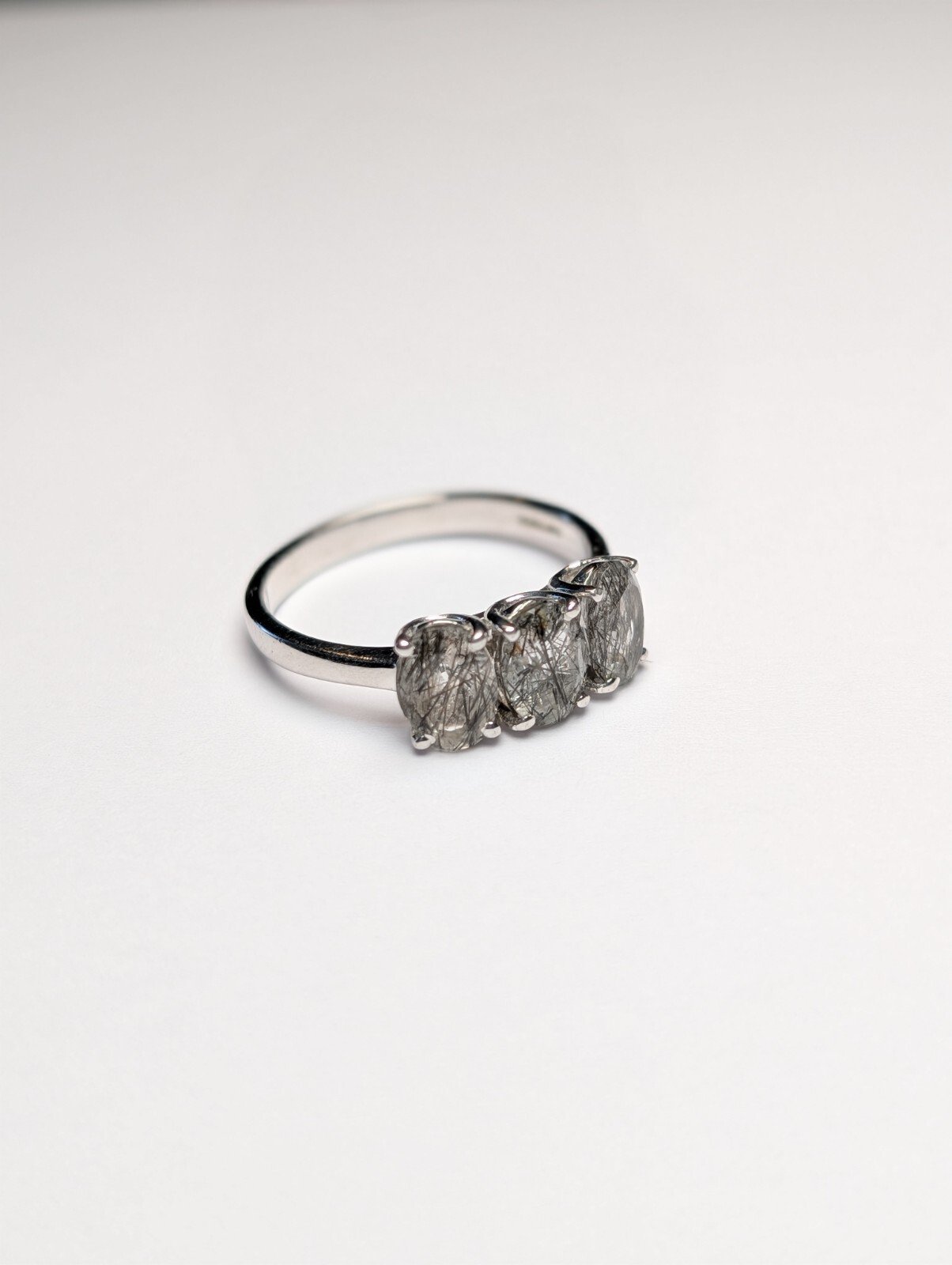 Vintage Sterling Silver Rutilated Quartz Ring | Size P 1/2 | 925 Silver