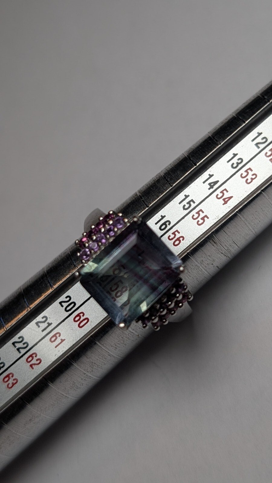 Vintage Sterling Silver Purple/Blue Fluorite Ring | Size Q | 925 Gemporia - Image 8