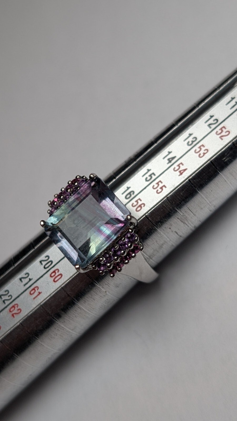 Vintage Sterling Silver Purple/Blue Fluorite Ring | Size Q | 925 Gemporia - Image 9
