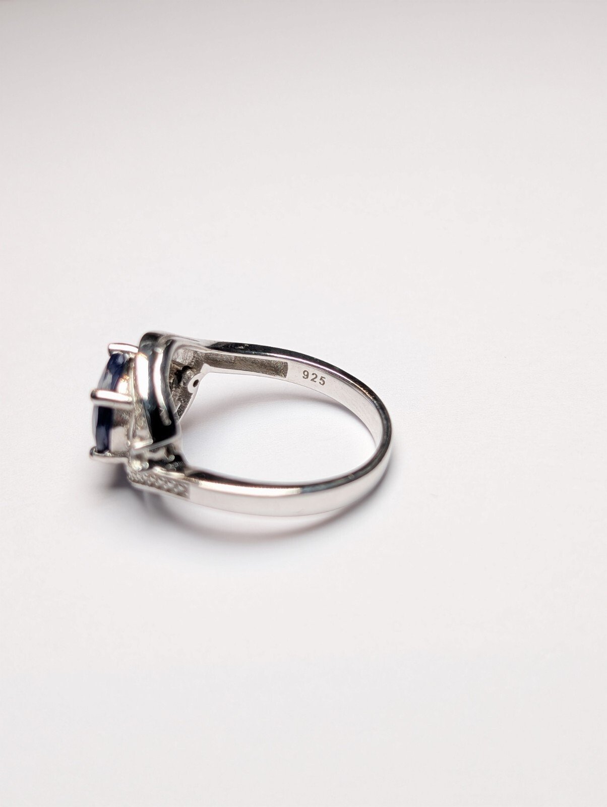 Vintage Sterling Silver Blue Gemstone Ring | Size P 1/2 | 925 Silver - Image 4