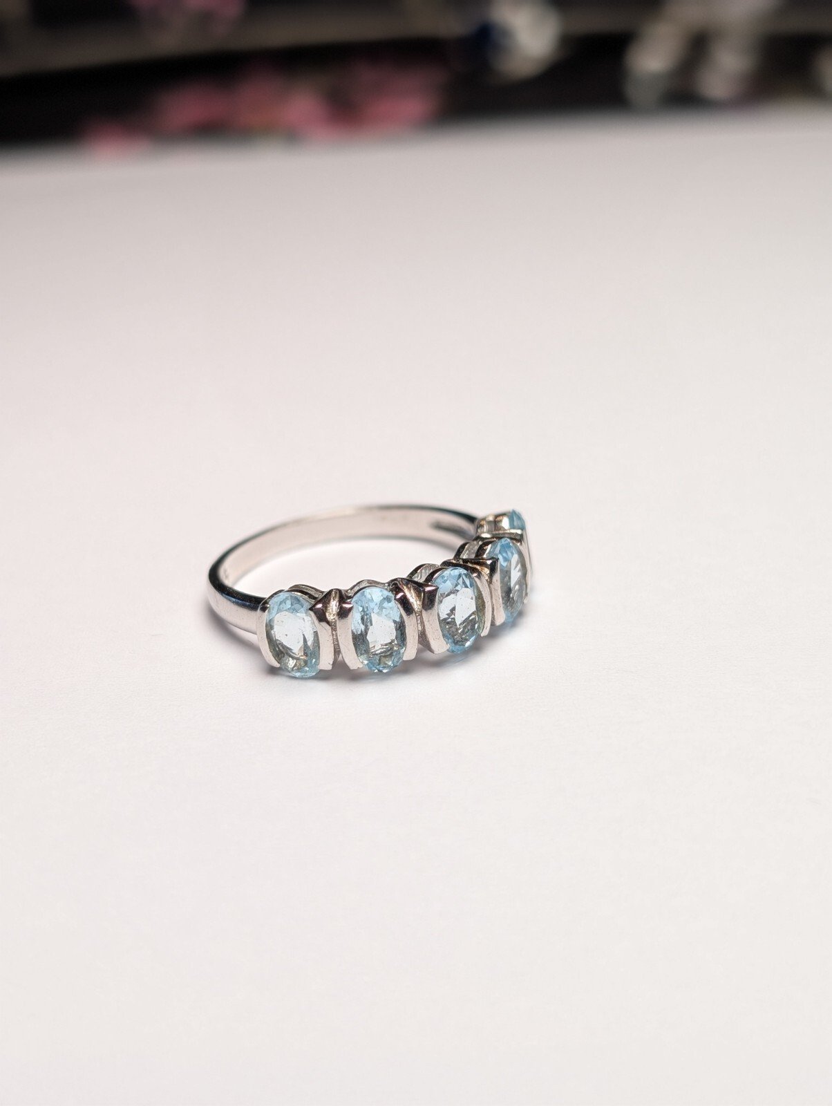 Vintage Sterling Silver Blue Gemstone Ring | Size P 1/2 | 925 Silver