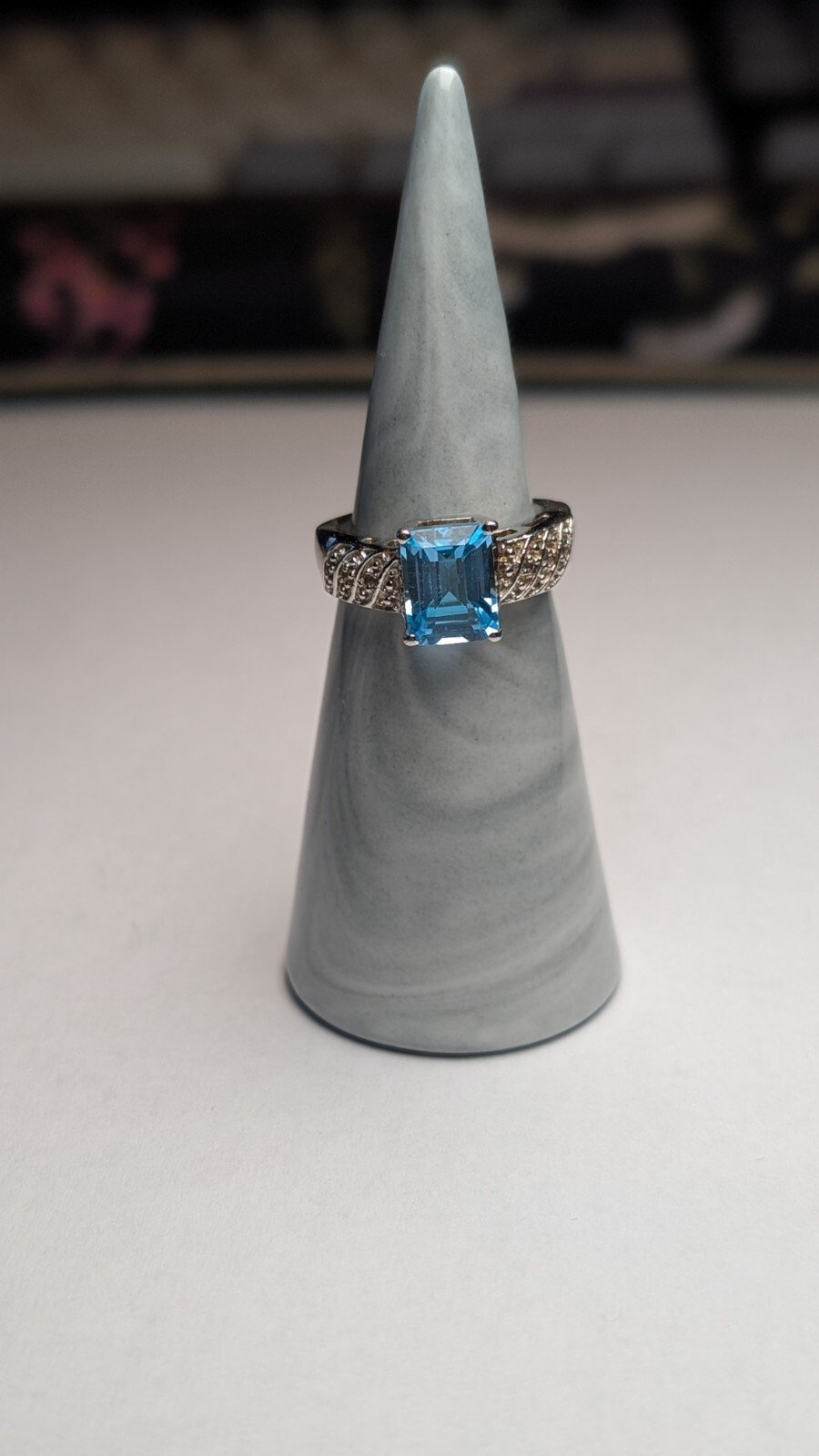 Vintage Sterling Silver Blue Topaz Ring | Size L 1/2 | 925 Silver - Image 3