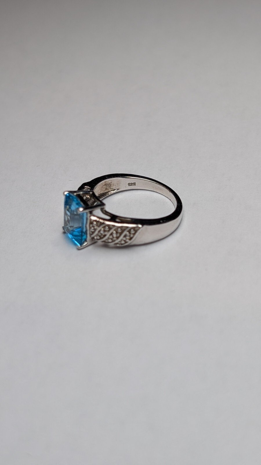 Vintage Sterling Silver Blue Topaz Ring | Size L 1/2 | 925 Silver - Image 5