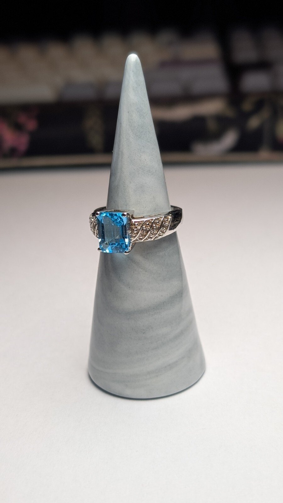 Vintage Sterling Silver Blue Topaz Ring | Size L 1/2 | 925 Silver - Image 7