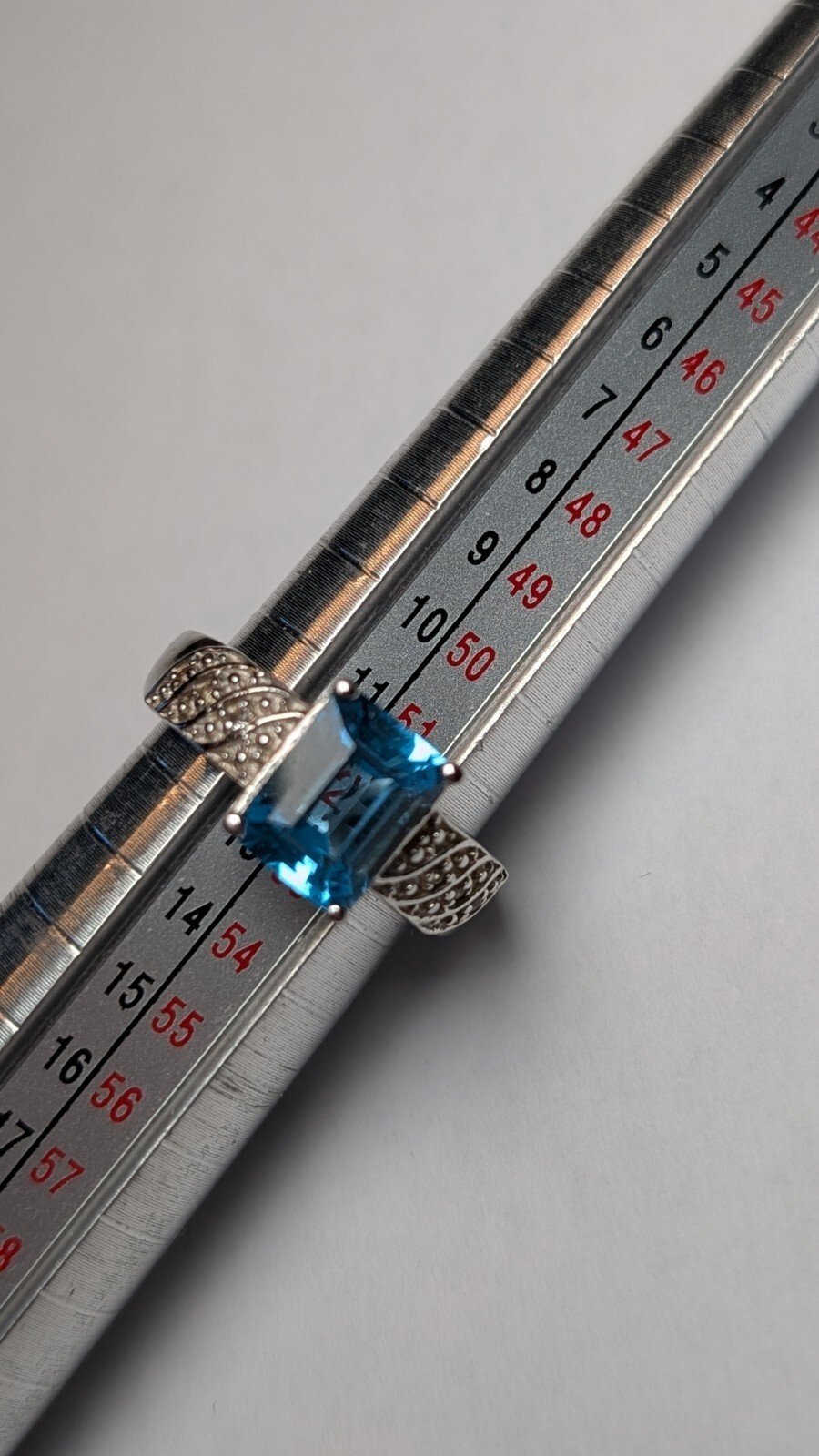 Vintage Sterling Silver Blue Topaz Ring | Size L 1/2 | 925 Silver - Image 9