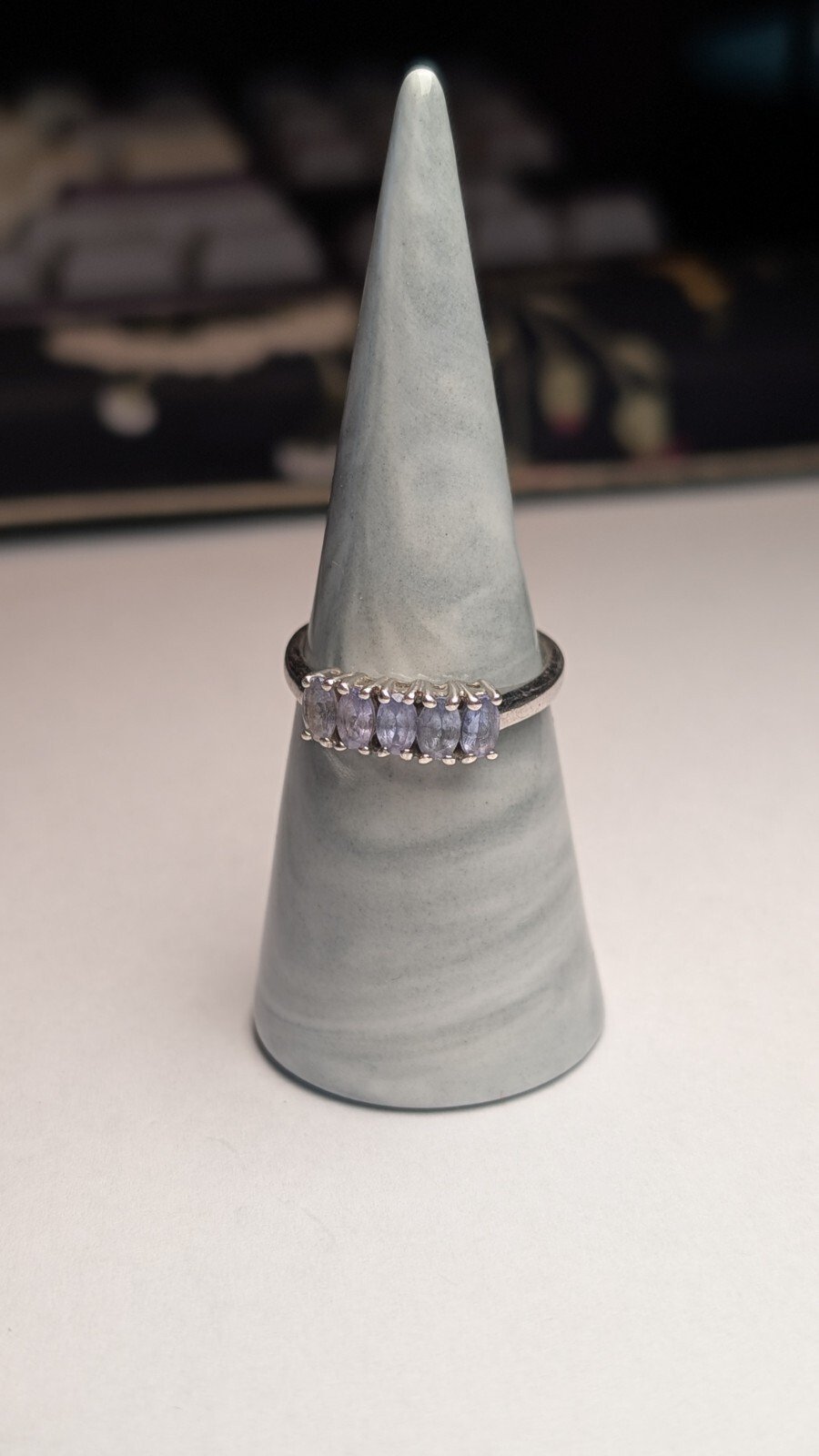 Vintage Sterling Silver Violet Tanzanite Ring | Size S | 925 Silver