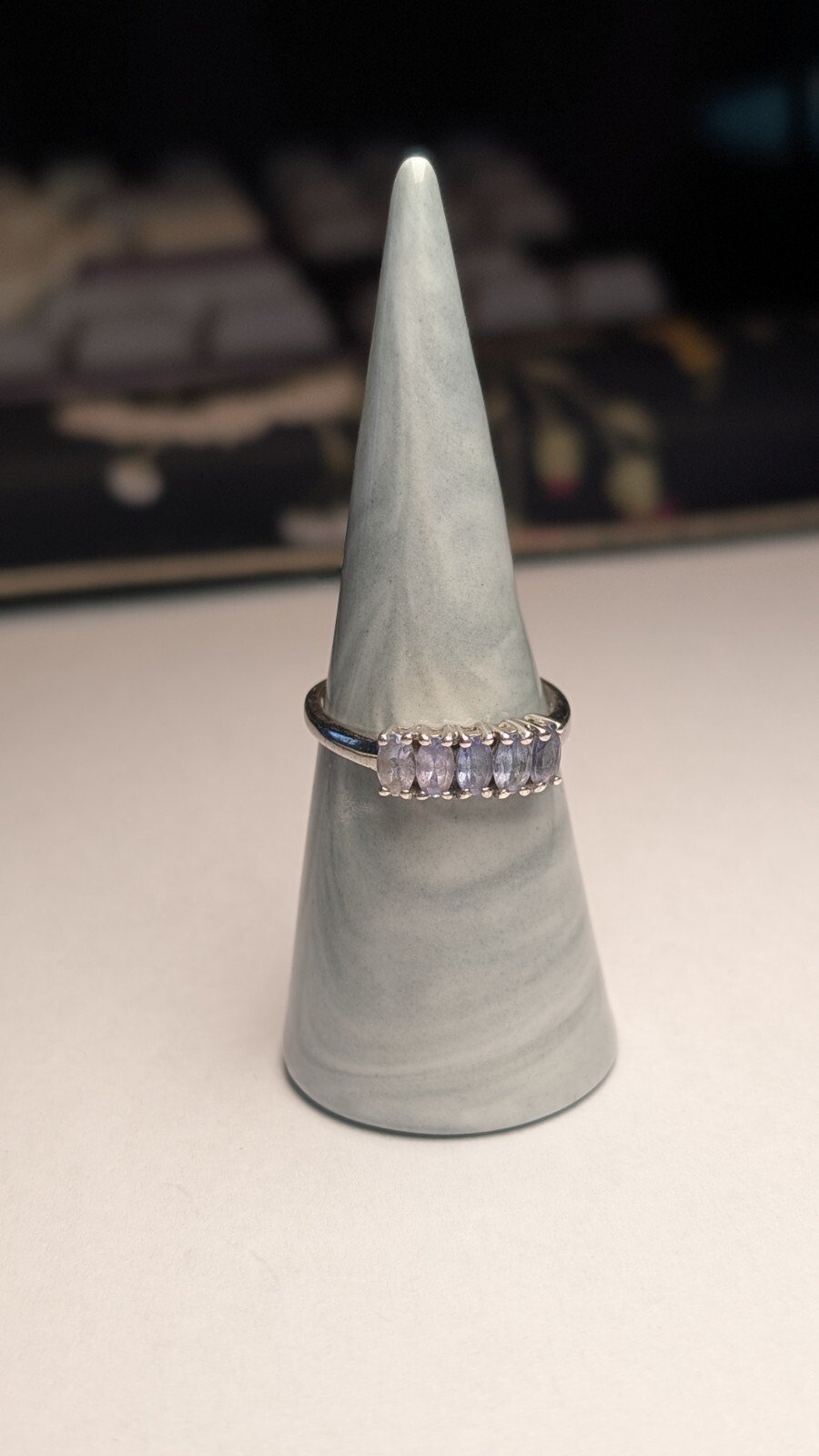 Vintage Sterling Silver Violet Tanzanite Ring | Size S | 925 Silver - Image 6