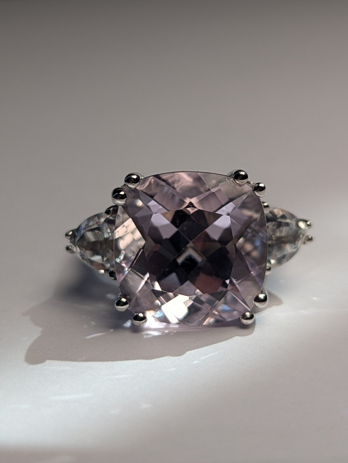 Vintage Sterling Silver Purple Amethyst Ring | Size O | 925 Silver