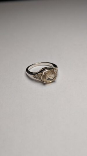 Vintage Sterling Silver Citrine Ring | Size N 1/2 | 925 Silver