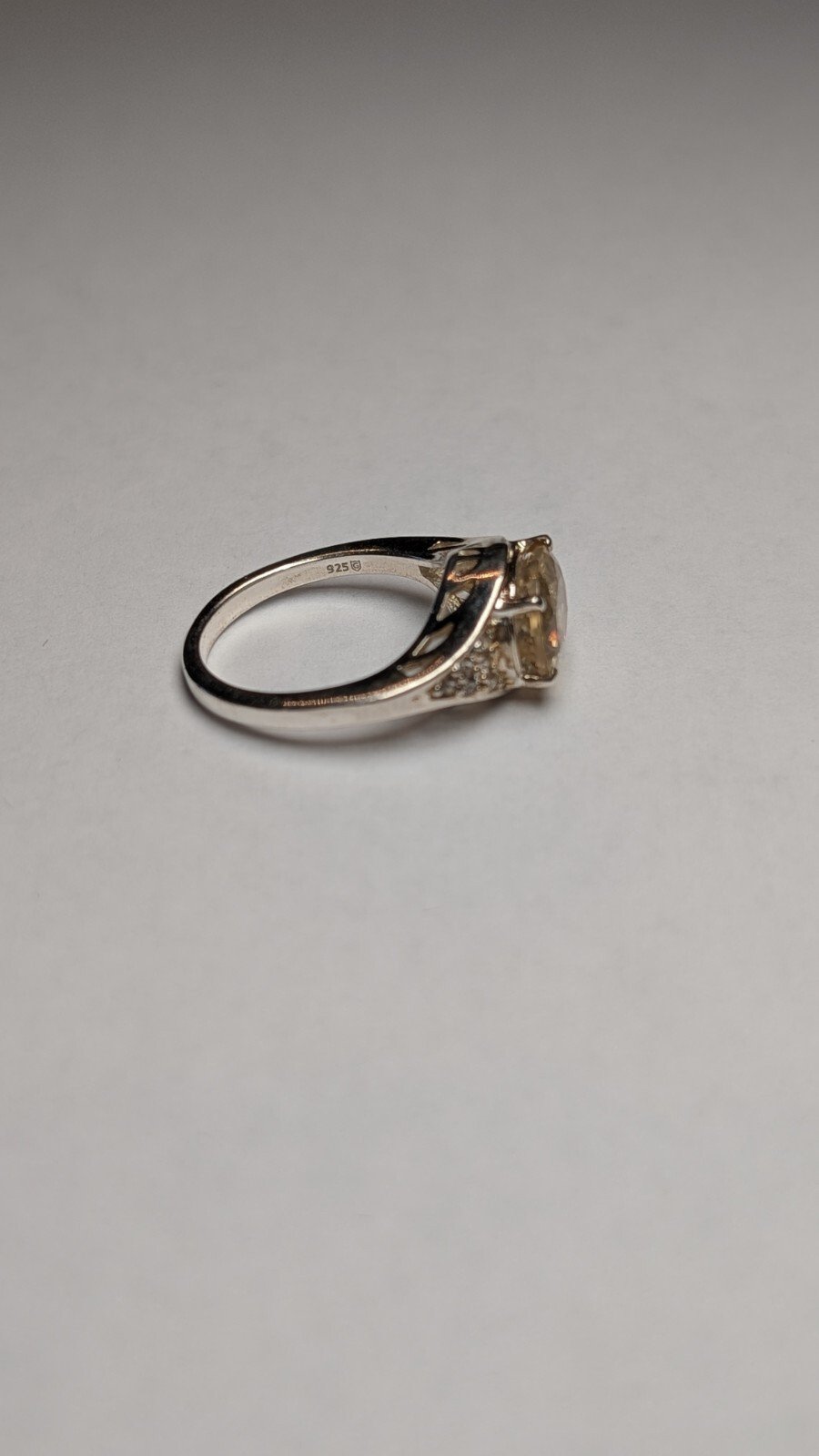 Vintage Sterling Silver Citrine Ring | Size N 1/2 | 925 Silver - Image 2