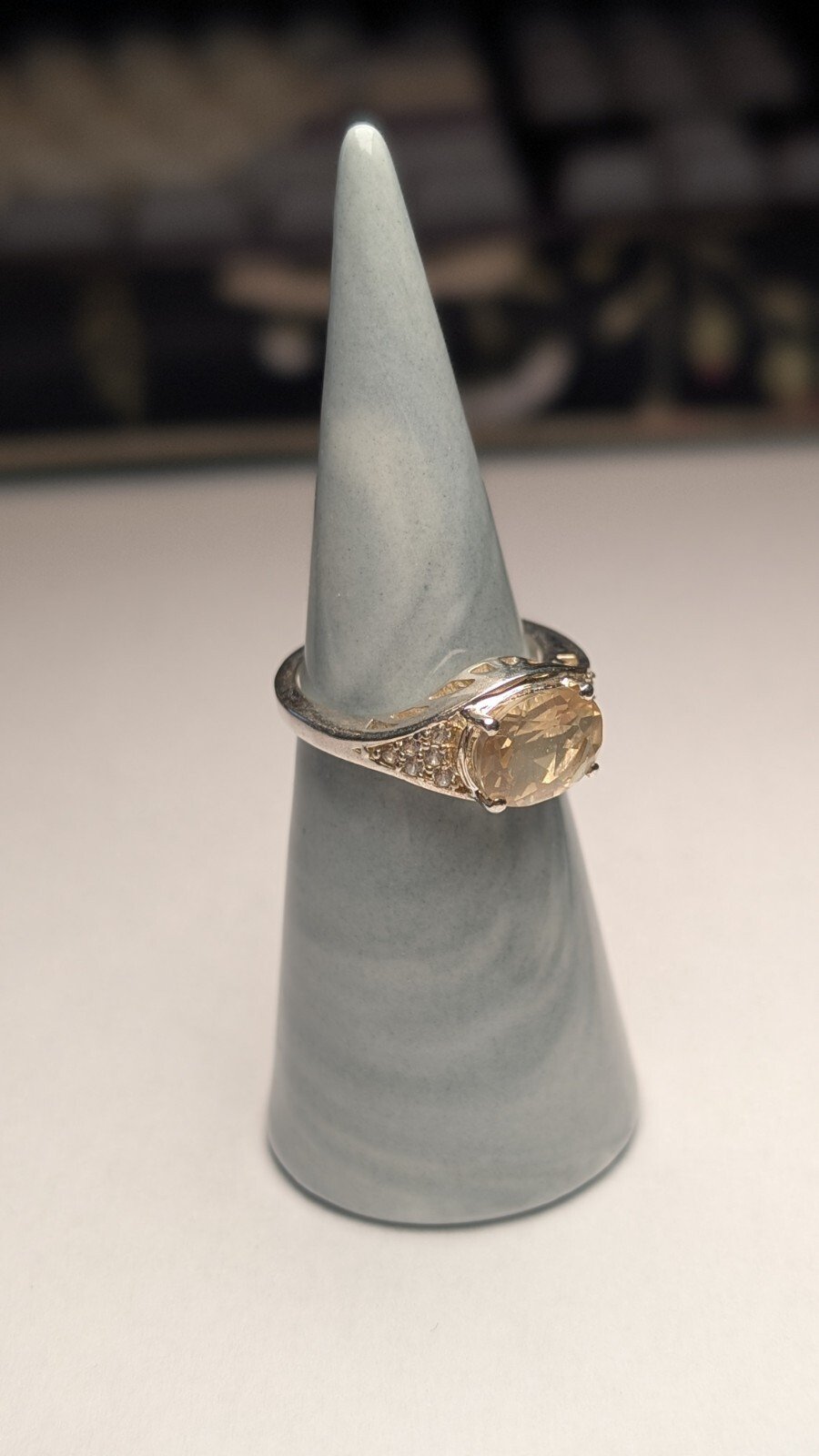 Vintage Sterling Silver Citrine Ring | Size N 1/2 | 925 Silver - Image 4
