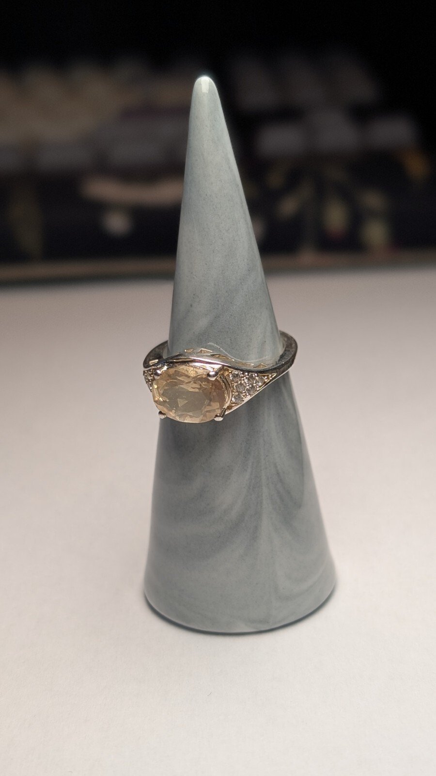 Vintage Sterling Silver Citrine Ring | Size N 1/2 | 925 Silver - Image 5