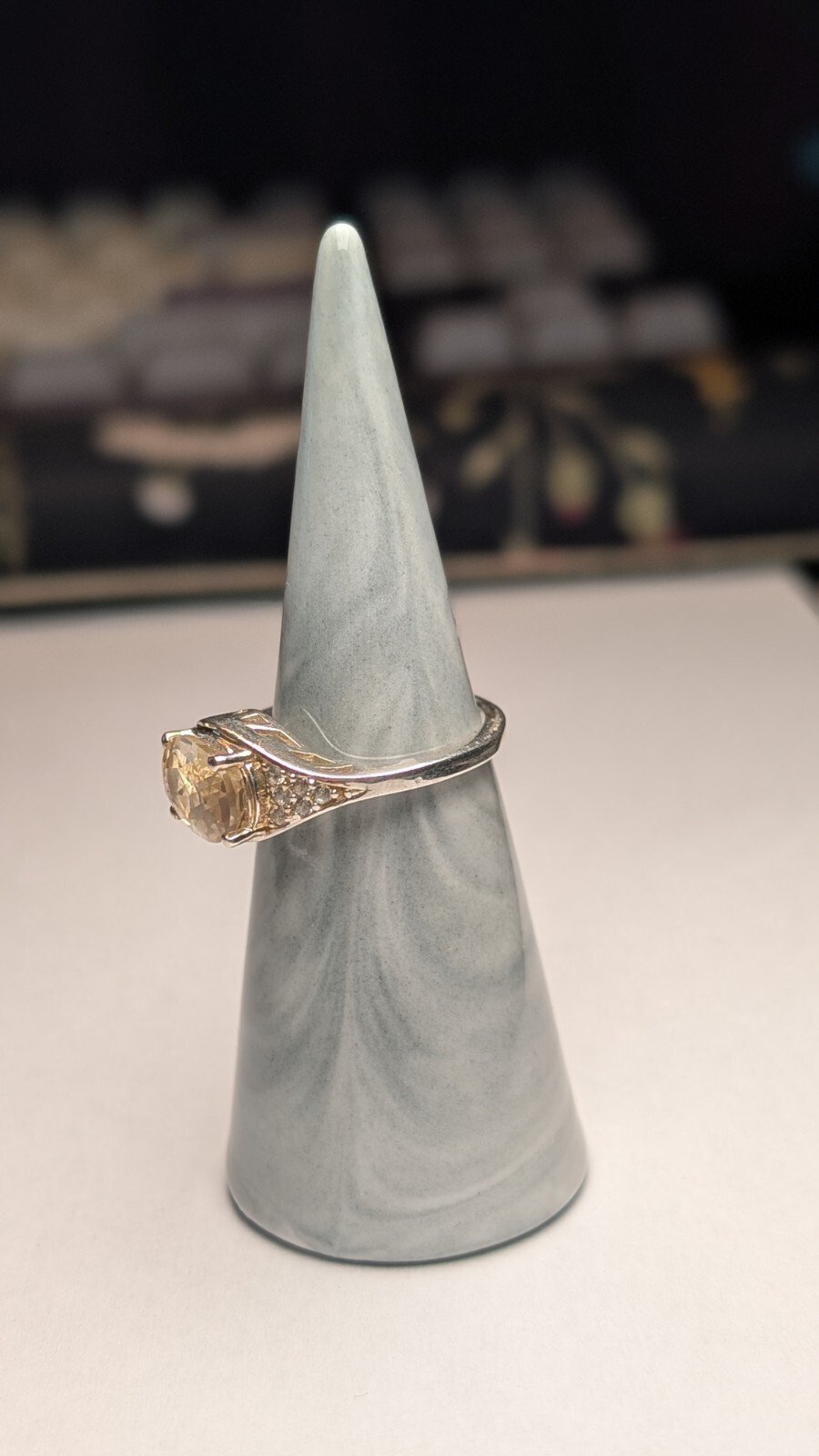 Vintage Sterling Silver Citrine Ring | Size N 1/2 | 925 Silver - Image 6
