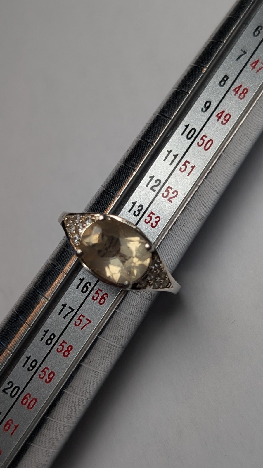 Vintage Sterling Silver Citrine Ring | Size N 1/2 | 925 Silver - Image 8