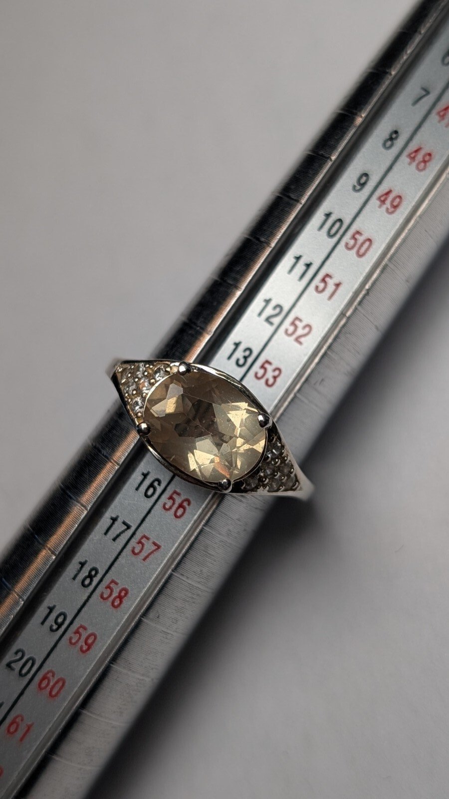 Vintage Sterling Silver Citrine Ring | Size N 1/2 | 925 Silver - Image 9