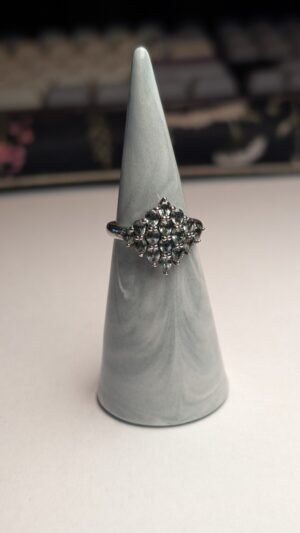 Vintage Sterling Silver Blue Sapphire Cluster Ring | Size L 1/2 | 925 TGGC