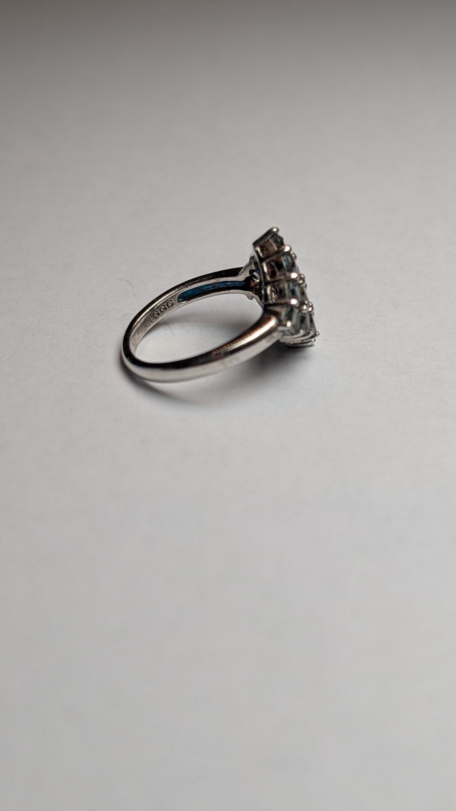 Vintage Sterling Silver Blue Sapphire Cluster Ring | Size L 1/2 | 925 TGGC - Image 4