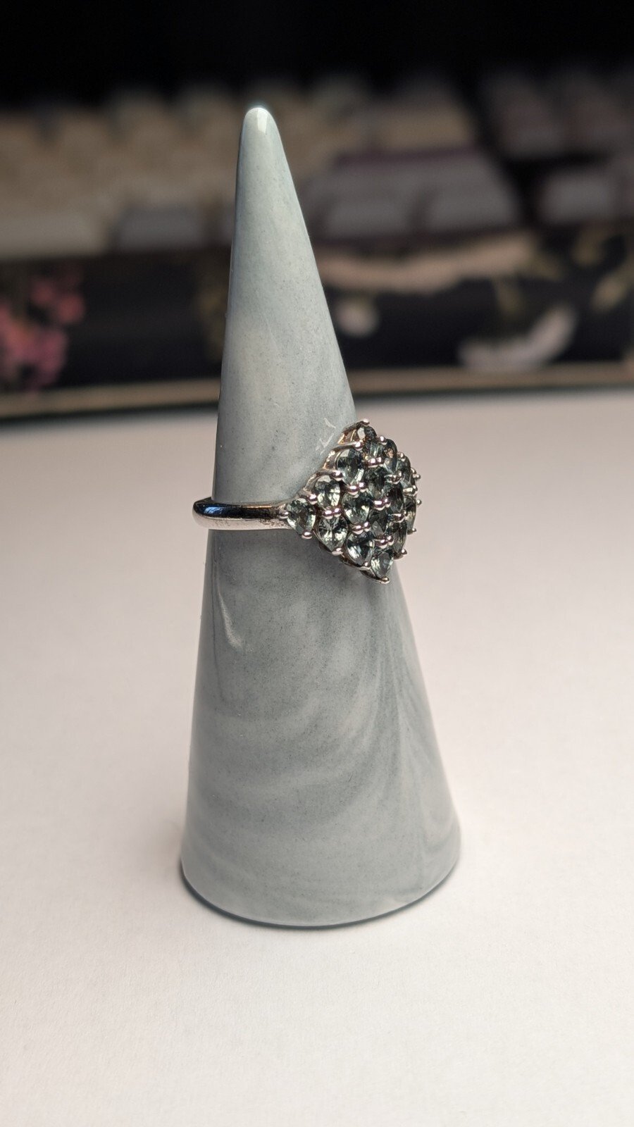 Vintage Sterling Silver Blue Sapphire Cluster Ring | Size L 1/2 | 925 TGGC - Image 6