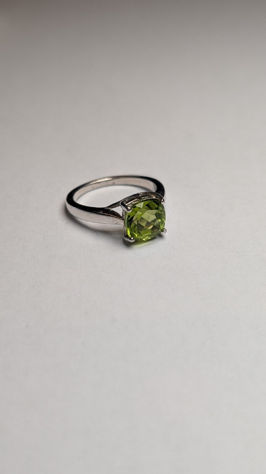 Vintage Sterling Silver Green Peridot Ring | Size L 1/2 | 925 Silver