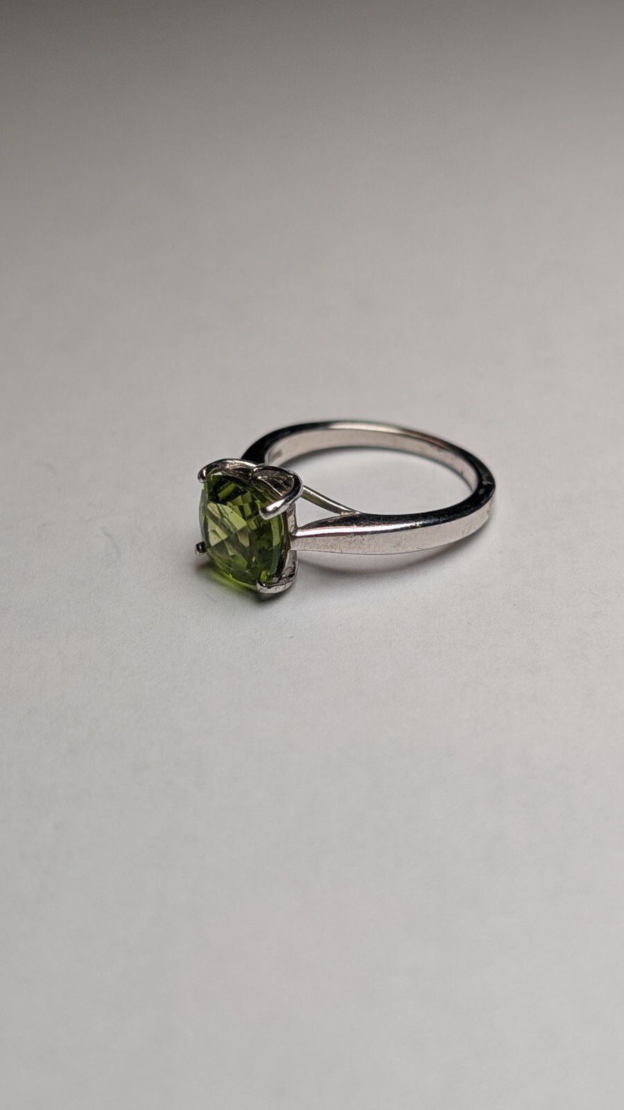 Vintage Sterling Silver Green Peridot Ring | Size L 1/2 | 925 Silver - Image 2