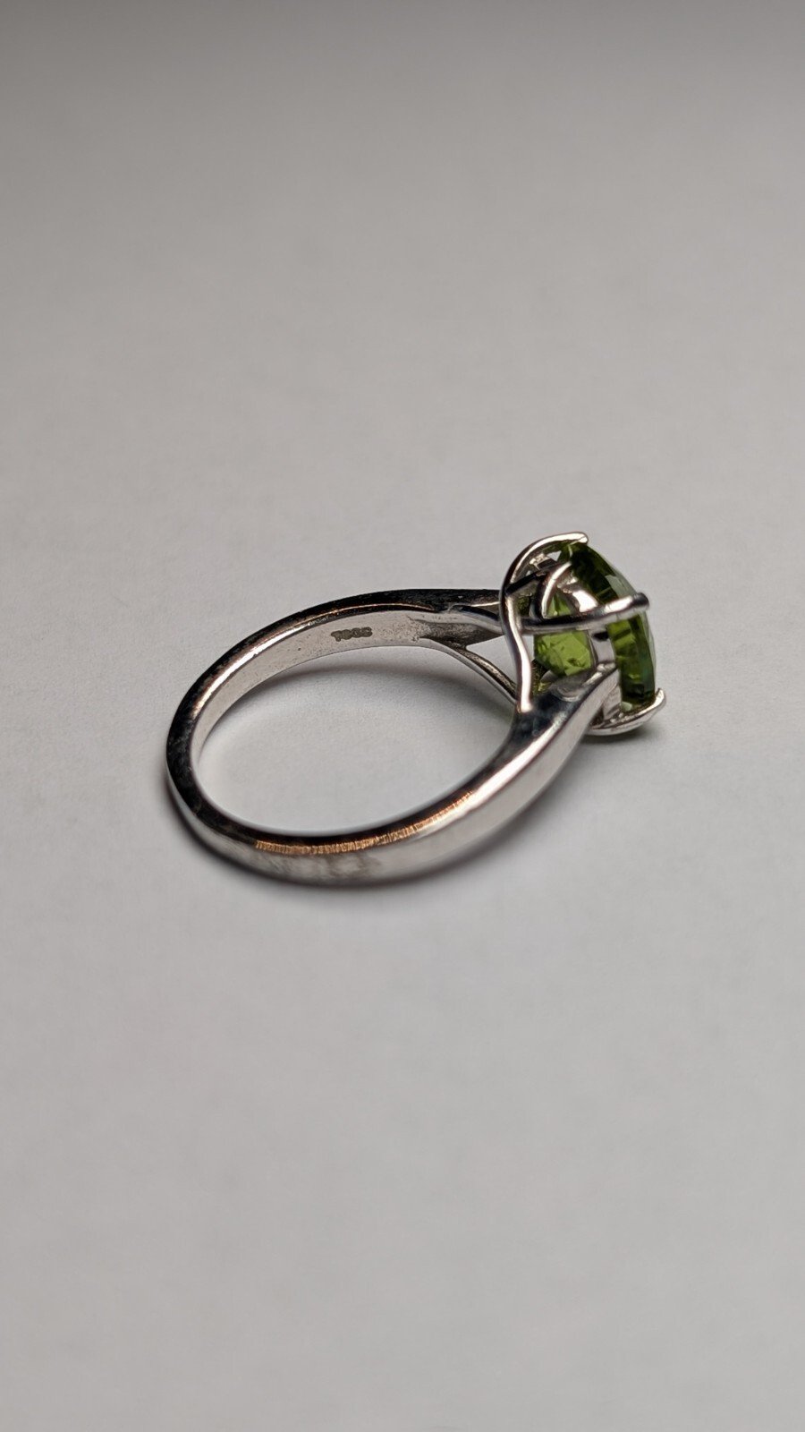 Vintage Sterling Silver Green Peridot Ring | Size L 1/2 | 925 Silver - Image 3