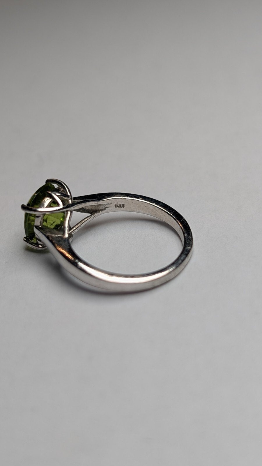 Vintage Sterling Silver Green Peridot Ring | Size L 1/2 | 925 Silver - Image 4