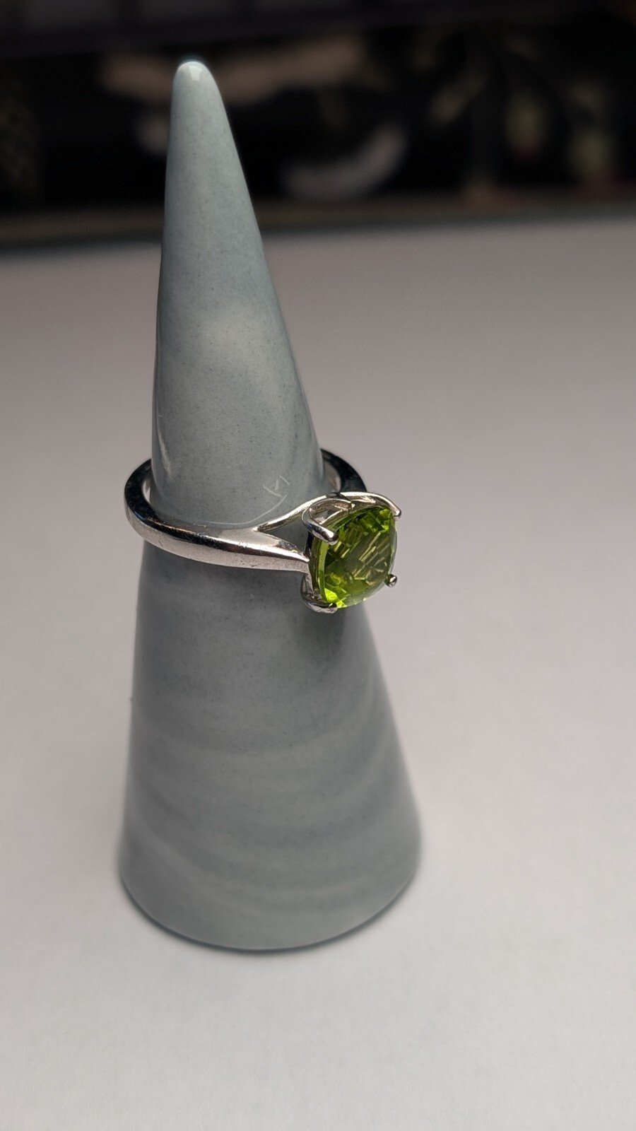 Vintage Sterling Silver Green Peridot Ring | Size L 1/2 | 925 Silver - Image 5