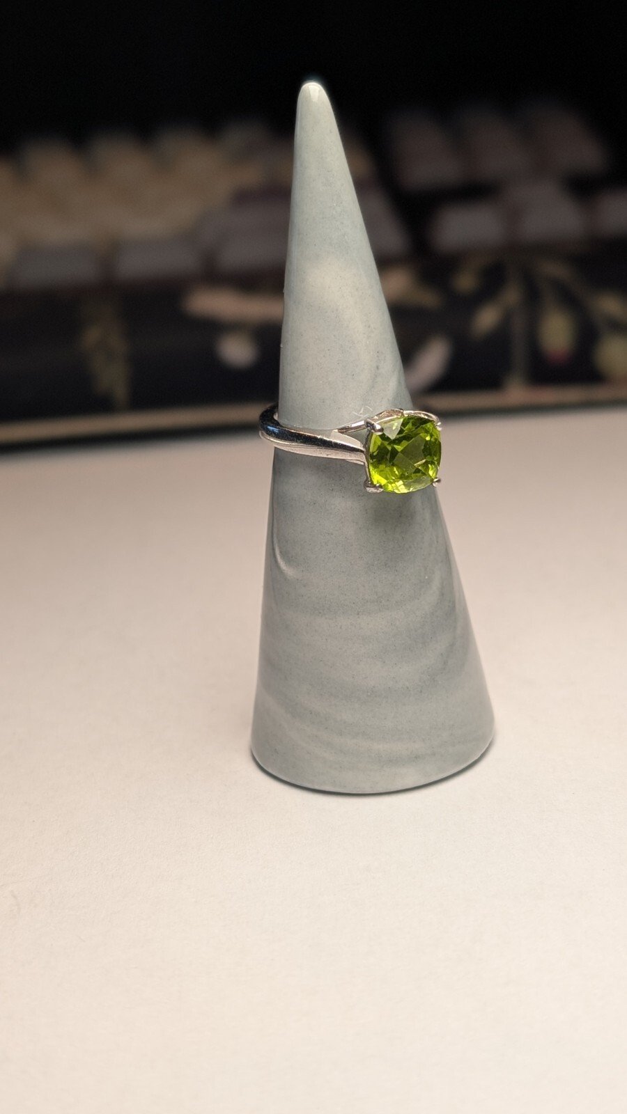 Vintage Sterling Silver Green Peridot Ring | Size L 1/2 | 925 Silver - Image 6