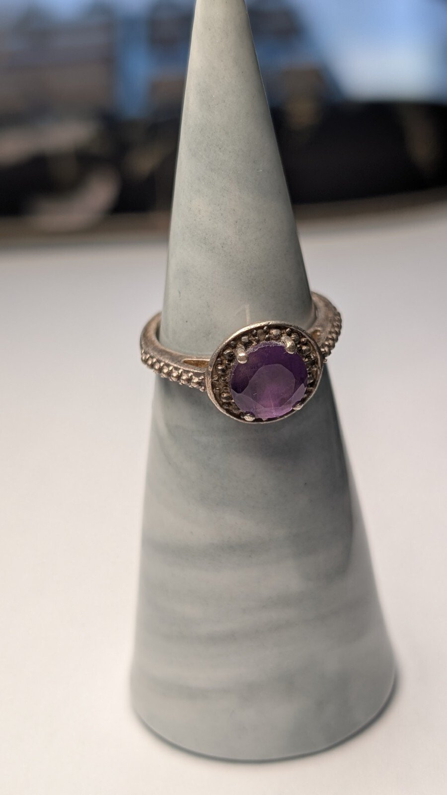 Vintage Sterling Silver TGGC Amethyst Ring | Size J 1/2 | 925 Silver - Image 4