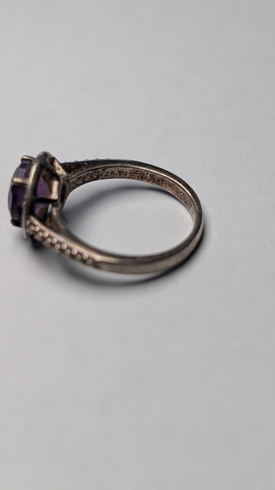 Vintage Sterling Silver TGGC Amethyst Ring | Size J 1/2 | 925 Silver - Image 5