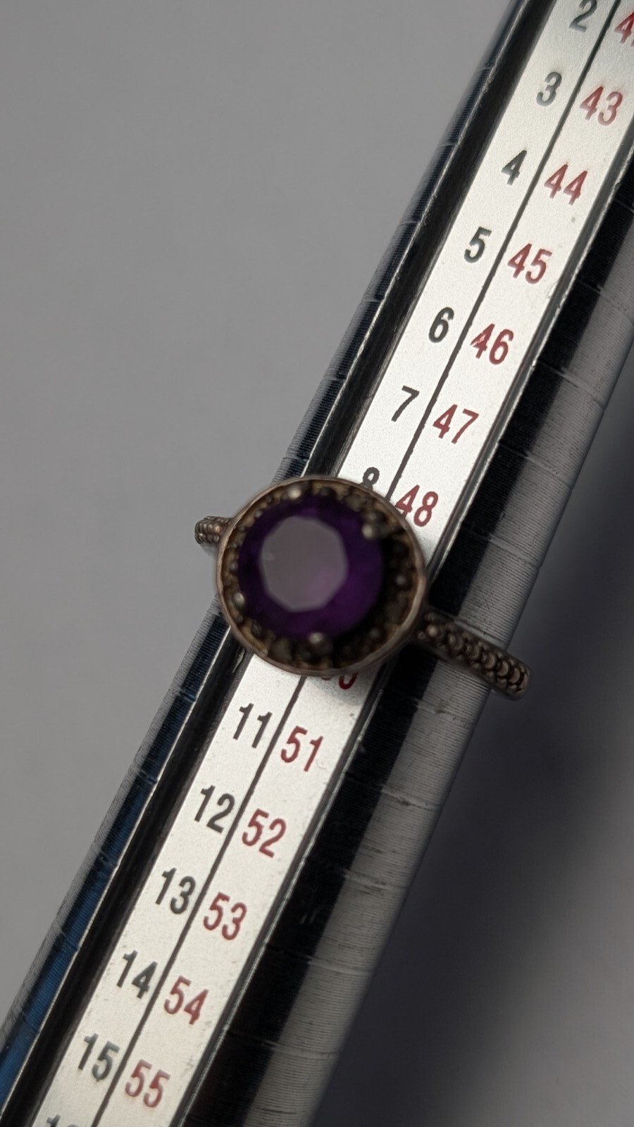 Vintage Sterling Silver TGGC Amethyst Ring | Size J 1/2 | 925 Silver - Image 8