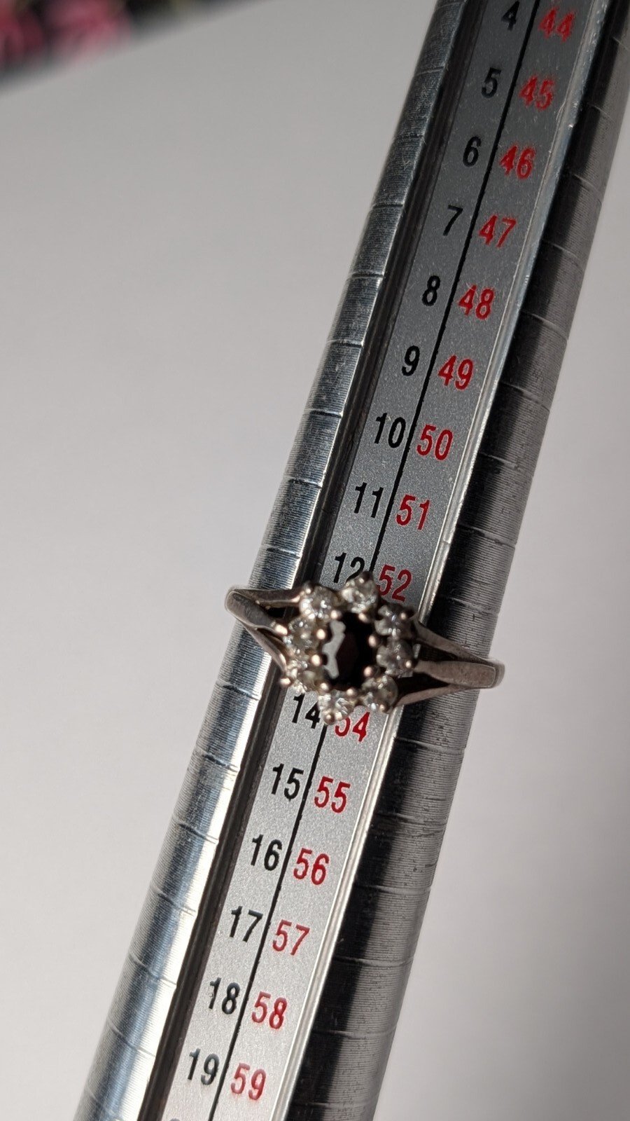 Vintage Sterling Silver 1989 Blue & Clear CZ Ring | Size M - M 1/2 | 925 Silver - Image 9