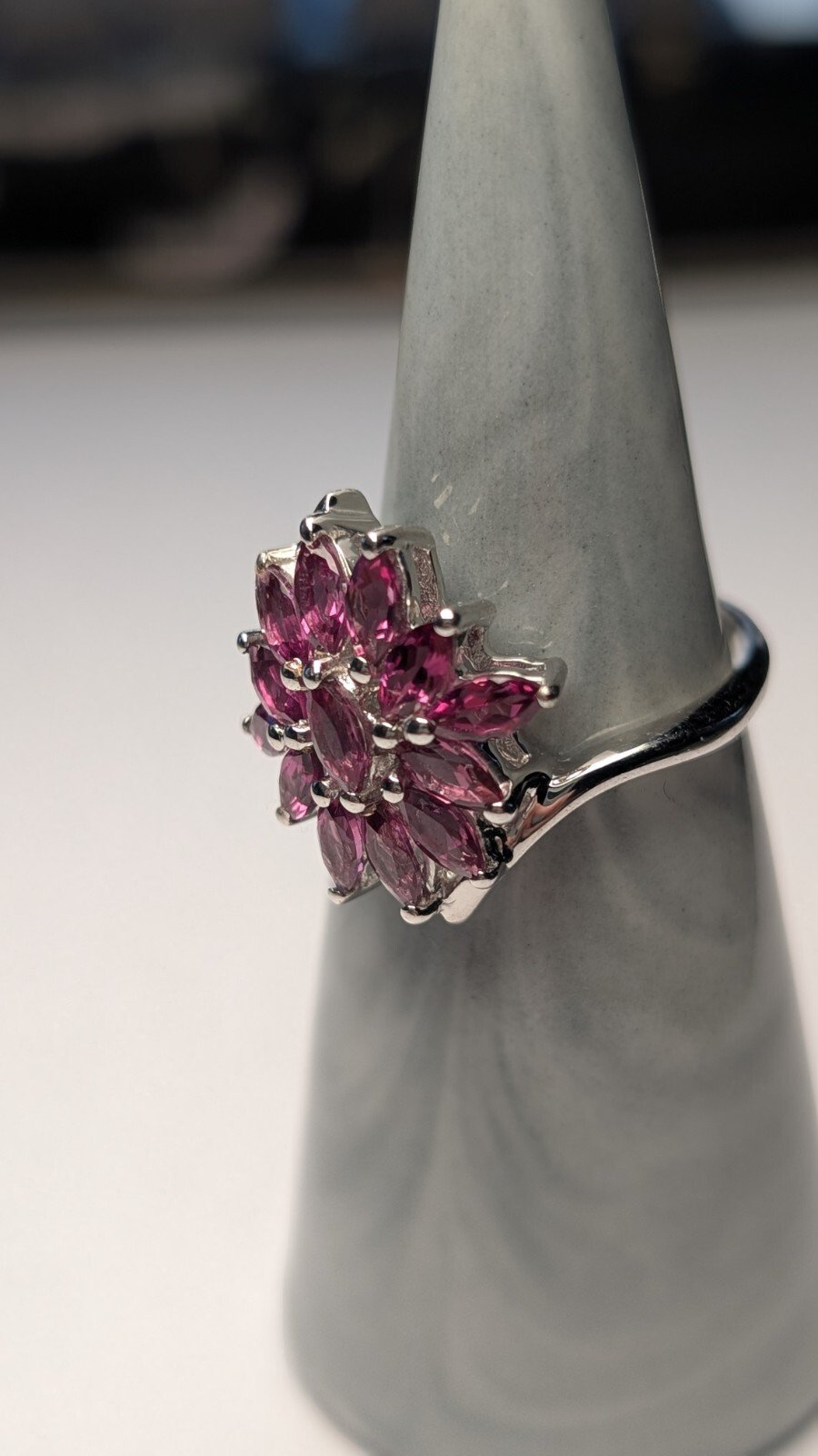 Vintage Sterling Silver Pink Tourmaline Ring | Size O | 925 Silver - Image 3