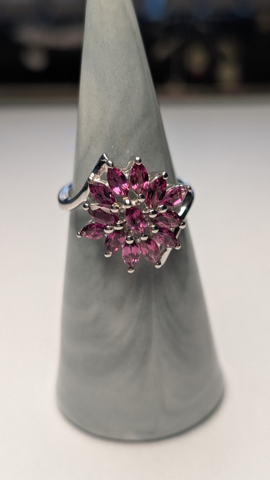 Vintage Sterling Silver Pink Tourmaline Ring | Size O | 925 Silver - Image 4