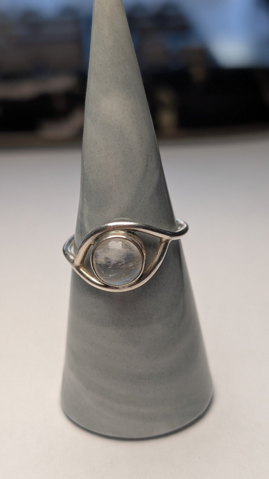 Vintage Sterling Silver Moonstone Ring | Size S 1/2 | 925 Silver - Image 5