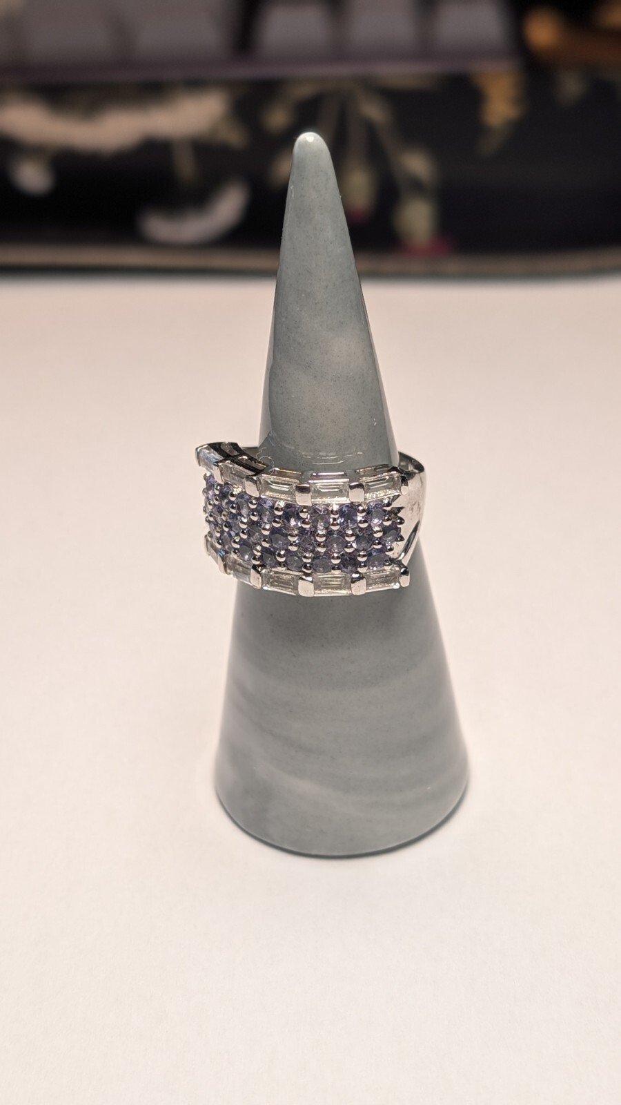 Vintage Sterling Silver Blue/Purple Tanzanite Ring | Size O | 925 Silver