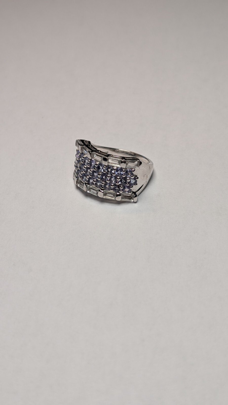Vintage Sterling Silver Blue/Purple Tanzanite Ring | Size O | 925 Silver - Image 2