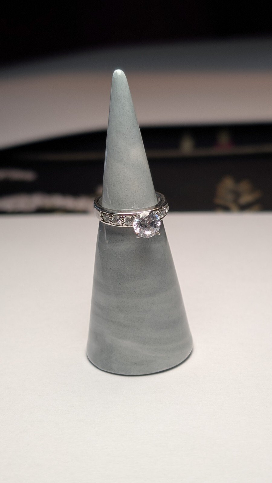 Vintage Sterling Silver Clear Gemstone Ring | Size J | 925 Silver - Image 5