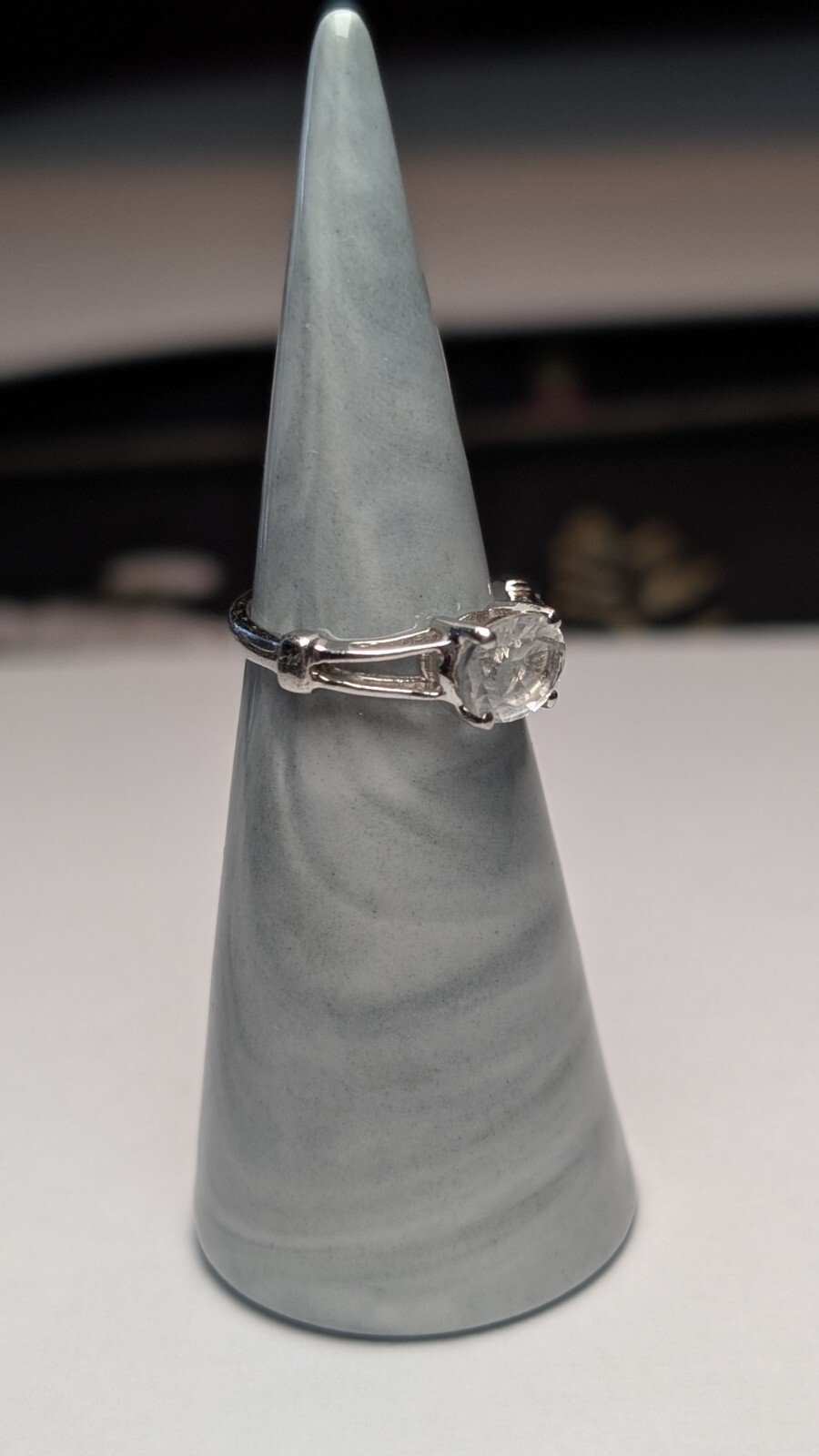 Vintage Sterling Silver Clear Gemstone Ring | Size J 1/2 | 925 Silver TGGC - Image 6