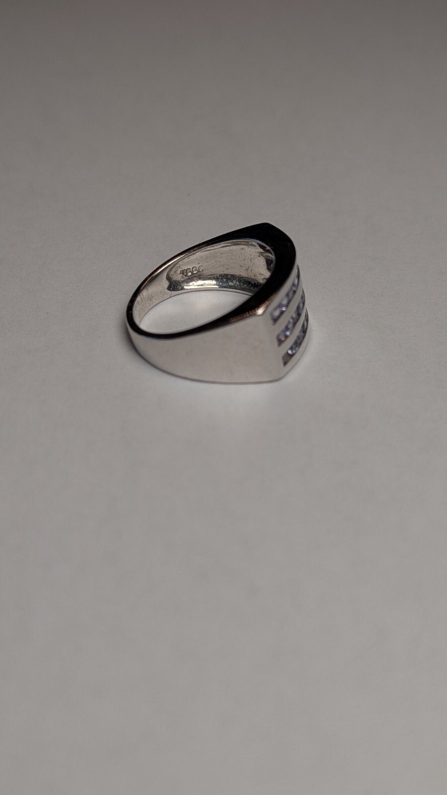 Vintage Sterling Silver Tanzanite 3 Row Ring | Size N 1/2 | 925 Silver - Image 4