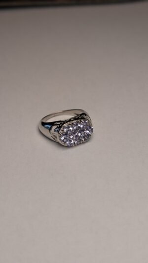 Vintage Sterling Silver Tanzanite Cluster Ring | Size P 1/2 | 925 Silver
