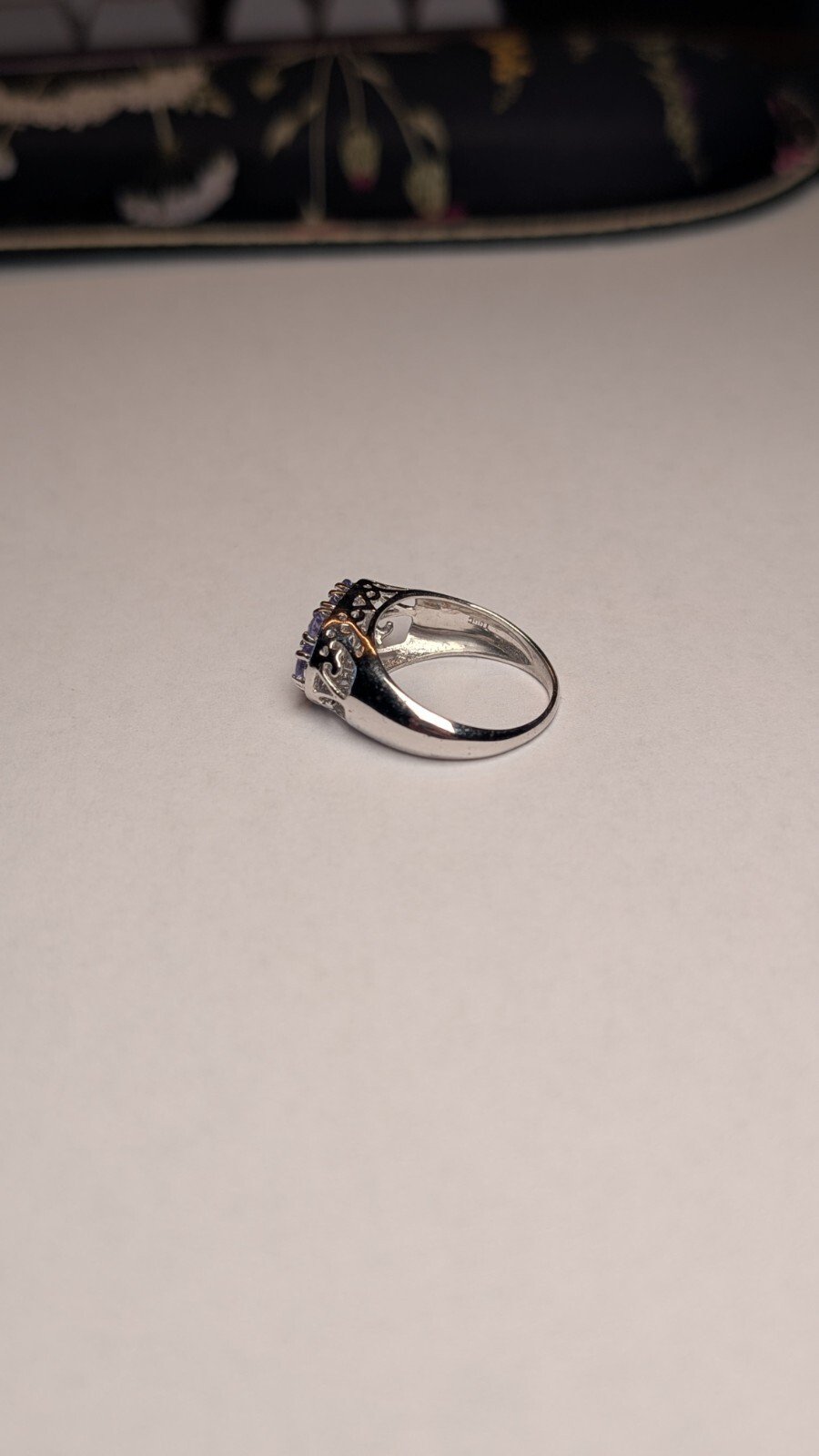Vintage Sterling Silver Tanzanite Cluster Ring | Size P 1/2 | 925 Silver - Image 2