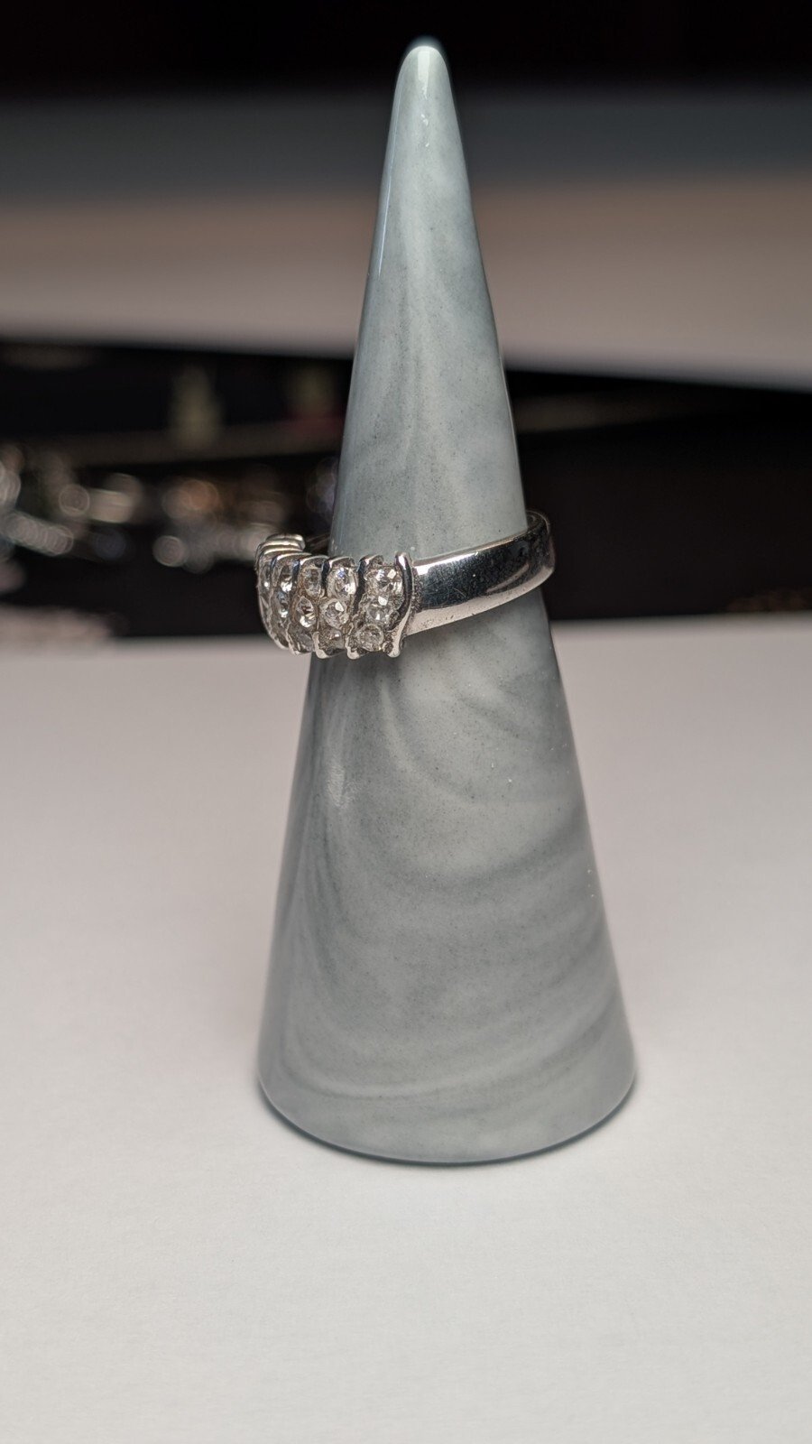 Vintage Sterling Silver Clear Gemstone Ring | Size L 1/2 | 925 Silver - Image 5