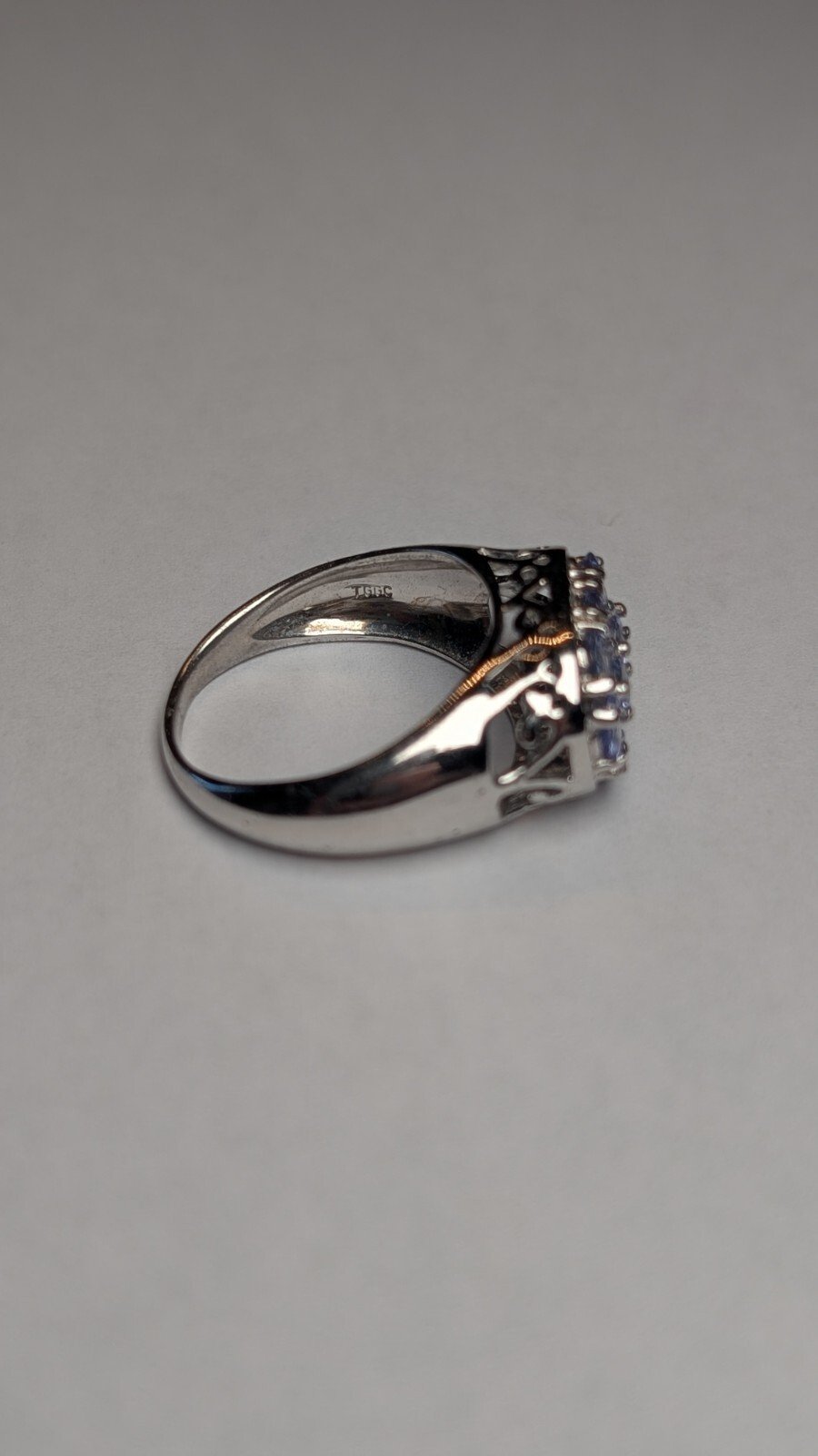 Vintage Sterling Silver Tanzanite Cluster Ring | Size P 1/2 | 925 Silver - Image 5
